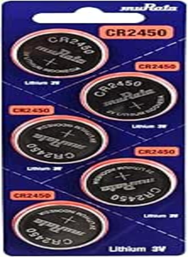 muRata Sony CR2450 DL2450 ECR2450 3V Lithium Coin Cell Battery -5 Pieces
